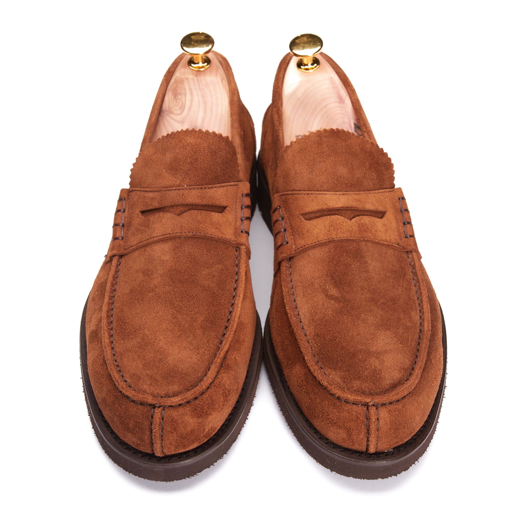 11020 Split Toe Penny Loafers Snuff Suede