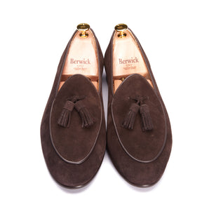 4951 Belgian Tassel Loafers Dark Brown Suede