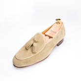 4951 Belgian Tassel Loafers Khaki Suede