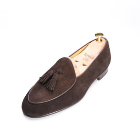 4951 Belgian Tassel Loafers Dark Brown Suede