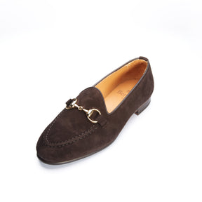 183 Women's Bit Loafers Dark Brown Suede